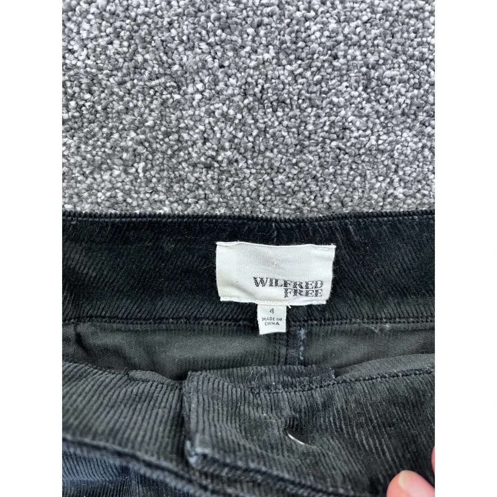 Wilfred Free Skirt Women's Size 4 Karmen Corduroy Button Front‎ Mini Black NWT